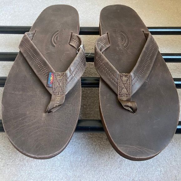 RAINBOW Men Premium Leather Double Layer Sandals - NEW NWOB NWOT - Picture 1 of 7